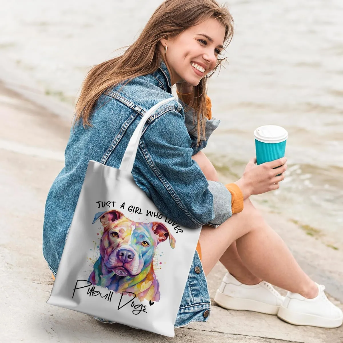 Dog Lovers Gifts Tote Bag, Capybara Frog Animal Cow Horse Raccoon Lovers Gifts for Women Reusable Grocery Bags