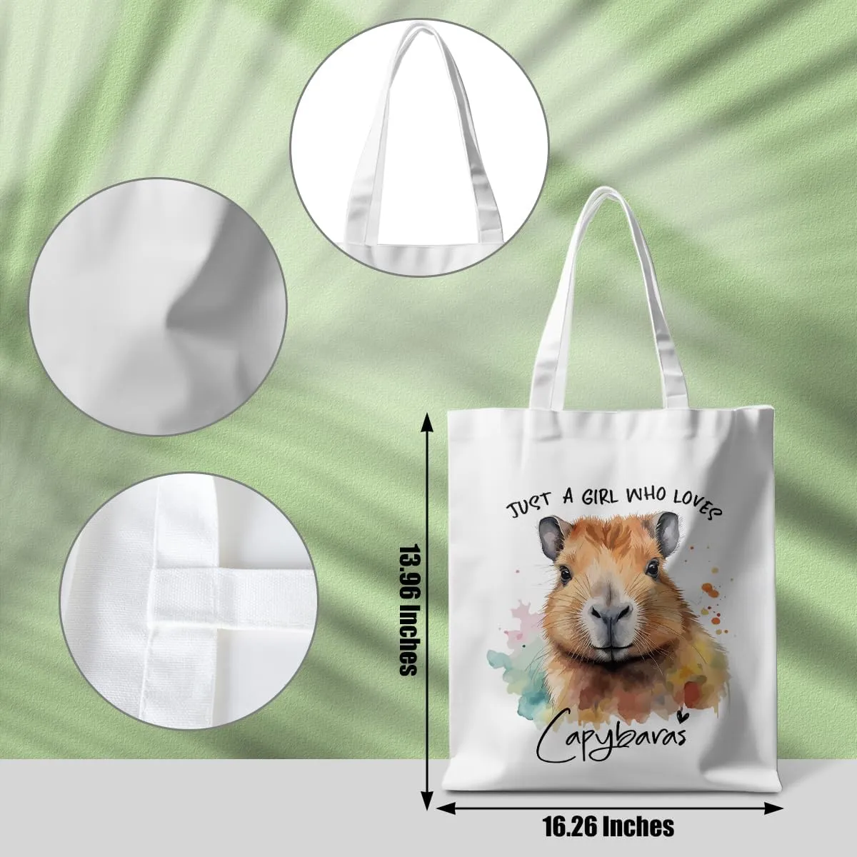 Dog Lovers Gifts Tote Bag, Capybara Frog Animal Cow Horse Raccoon Lovers Gifts for Women Reusable Grocery Bags