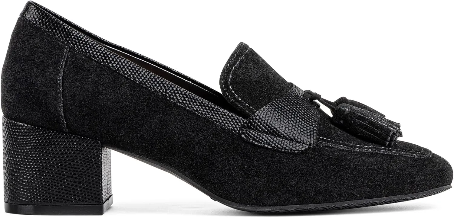 Donald Pliner Women's Kressida Dress Loafers, 2" Block Heels for Women, Slip-On Heels for Women