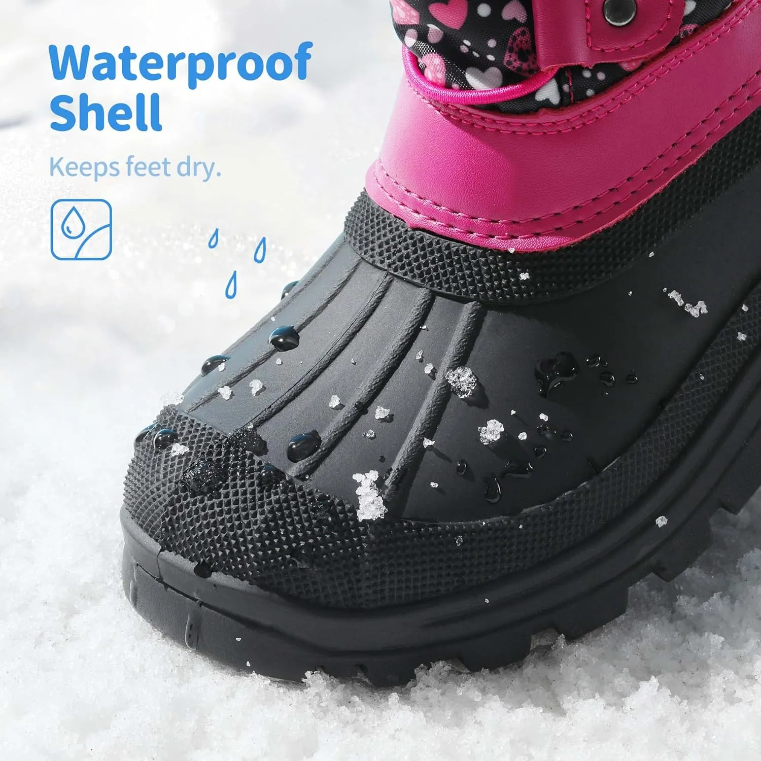 DREAM PAIRS Boys Girls Snow Boots Water-Resistant Outdoor Warm Cozy Anti-Slip Mid Calf Faux Fur Lining Insulated Winter Shoes for Little/Big Kids