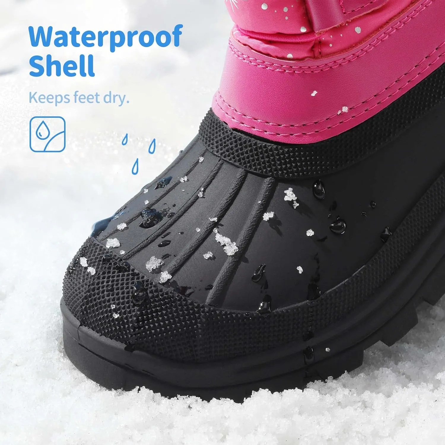 DREAM PAIRS Boys Girls Snow Boots Water-Resistant Outdoor Warm Cozy Anti-Slip Mid Calf Faux Fur Lining Insulated Winter Shoes for Little/Big Kids