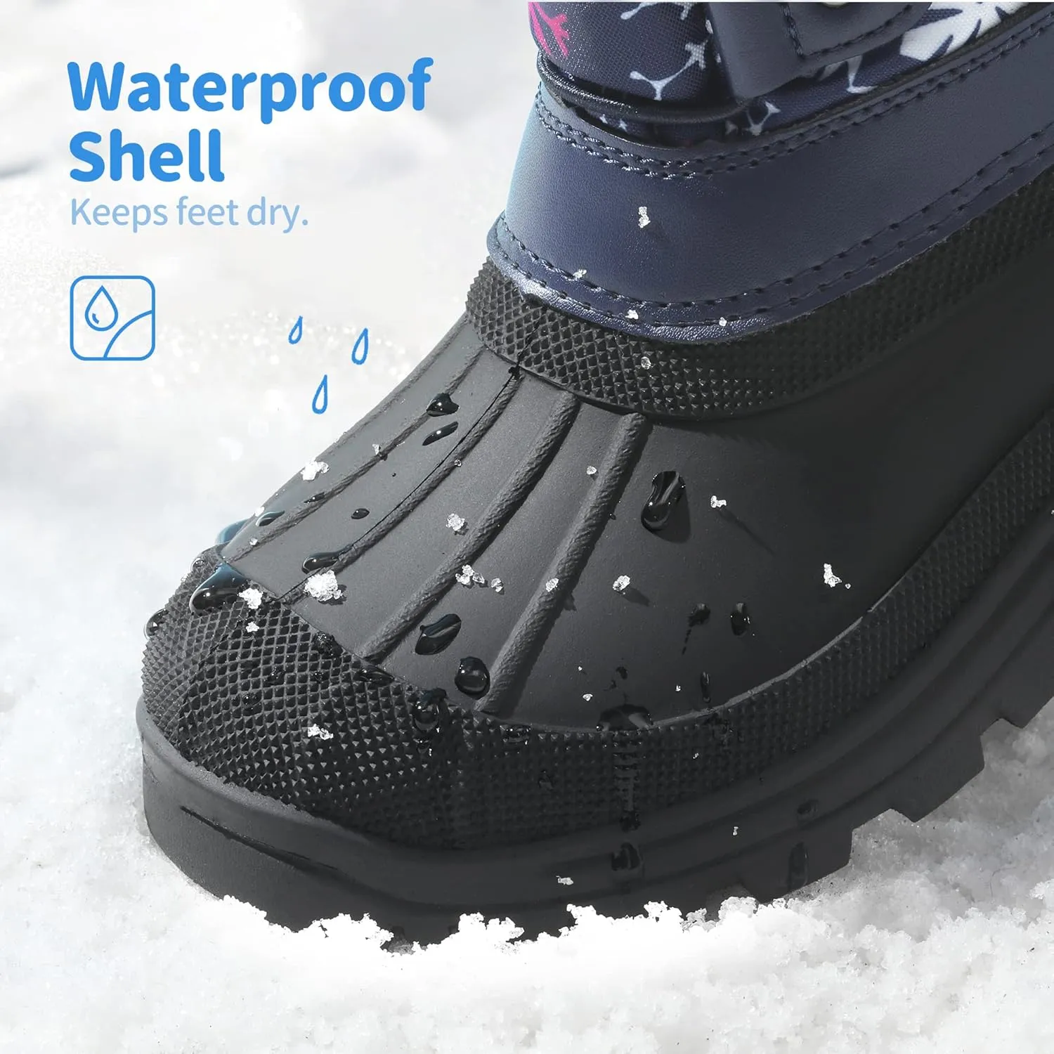 DREAM PAIRS Boys Girls Snow Boots Water-Resistant Outdoor Warm Cozy Anti-Slip Mid Calf Faux Fur Lining Insulated Winter Shoes for Little/Big Kids