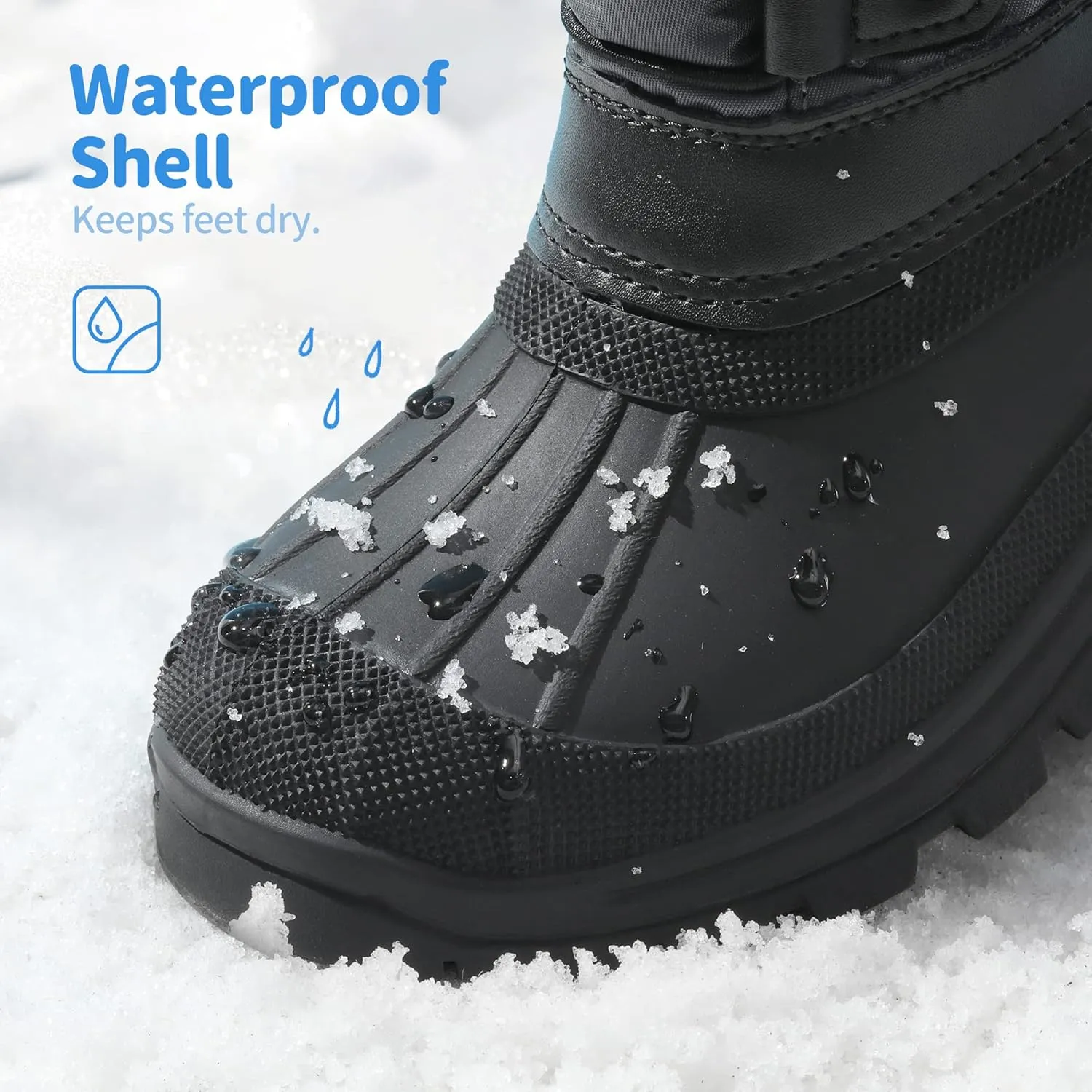 DREAM PAIRS Boys Girls Snow Boots Water-Resistant Outdoor Warm Cozy Anti-Slip Mid Calf Faux Fur Lining Insulated Winter Shoes for Little/Big Kids