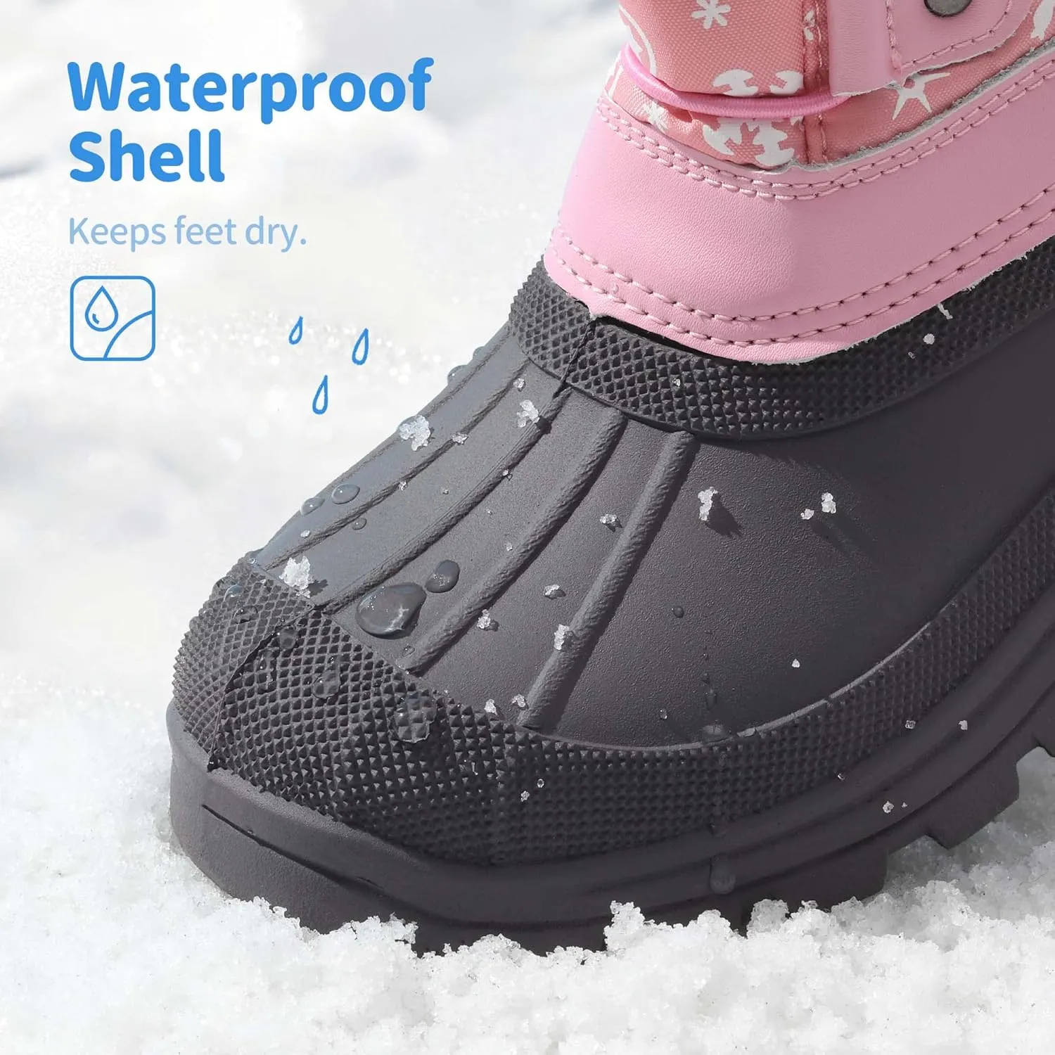 DREAM PAIRS Boys Girls Snow Boots Water-Resistant Outdoor Warm Cozy Anti-Slip Mid Calf Faux Fur Lining Insulated Winter Shoes for Little/Big Kids
