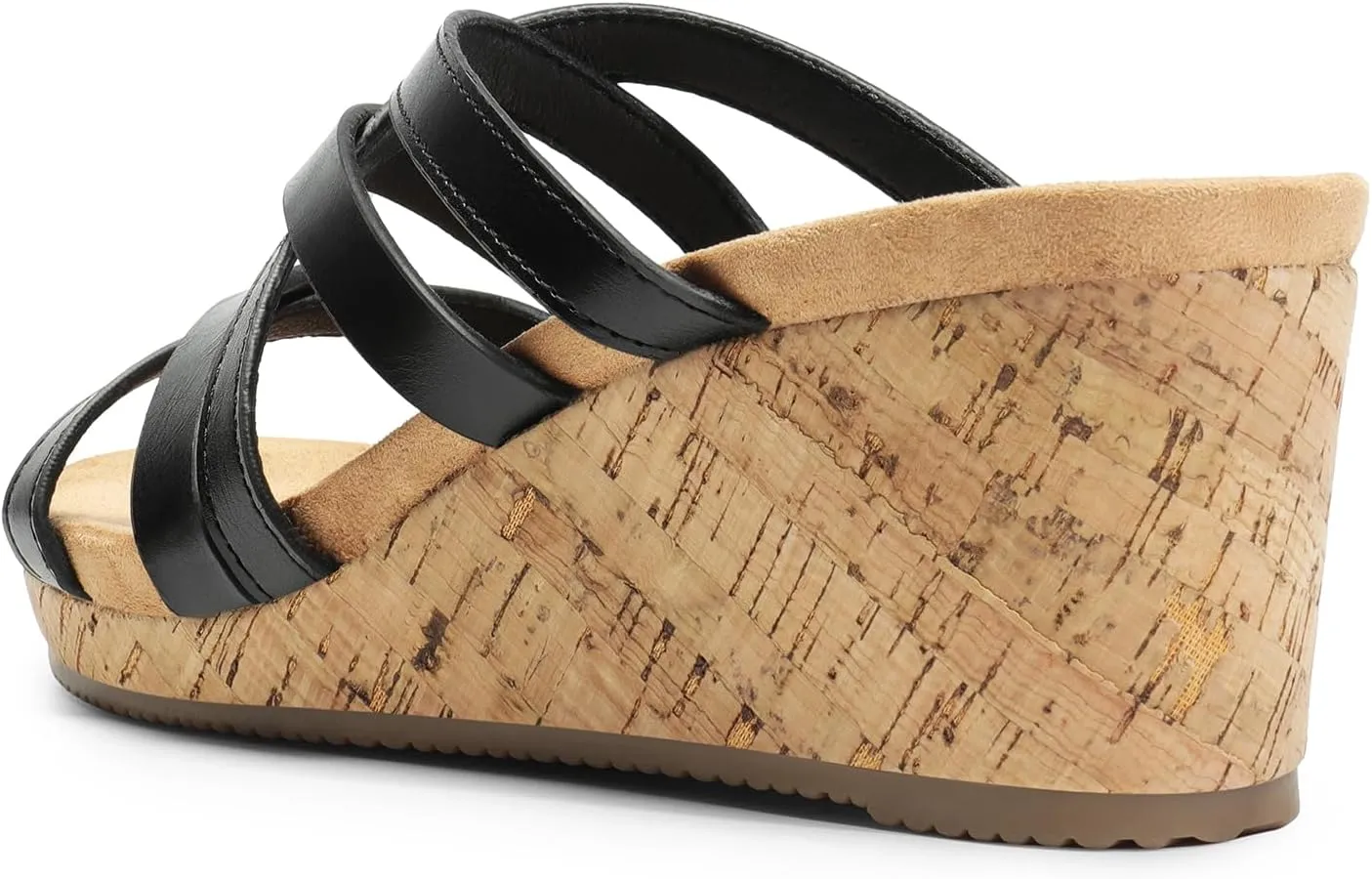 DREAM PAIRS Dressy Wedge Sandals for Women Casual Summer, Comfort Cork Strappy Platform Slides Sandals