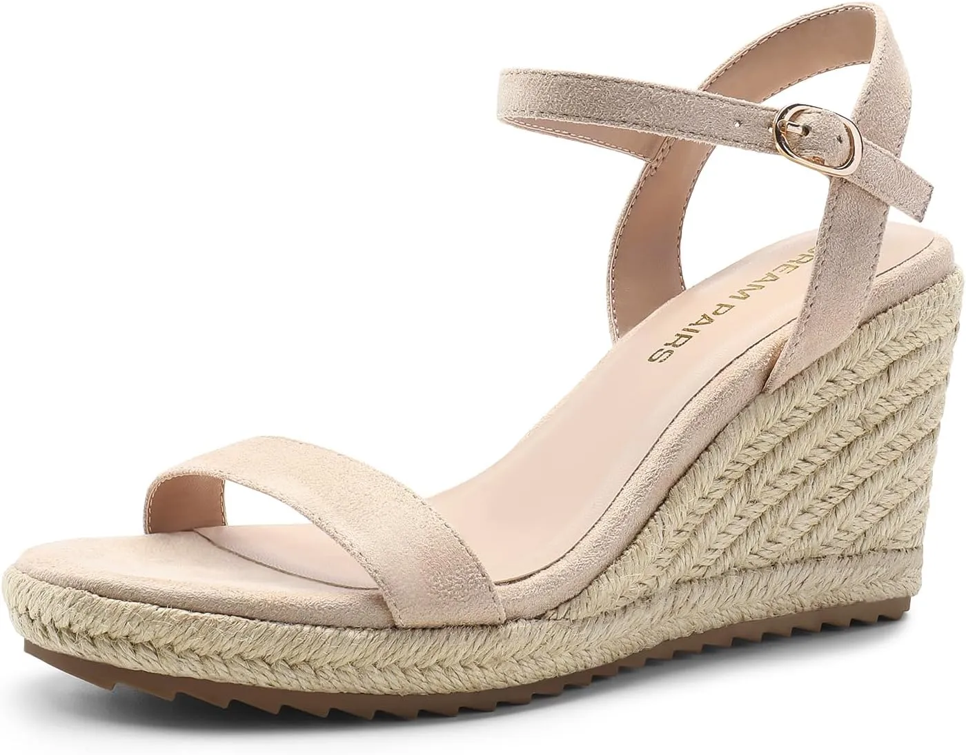 DREAM PAIRS Espadrilles Wedge Sandals for Women, Women's Open Toe Summer Dressy Sandals with Adjustable Ankle Strap and Soft Footbed