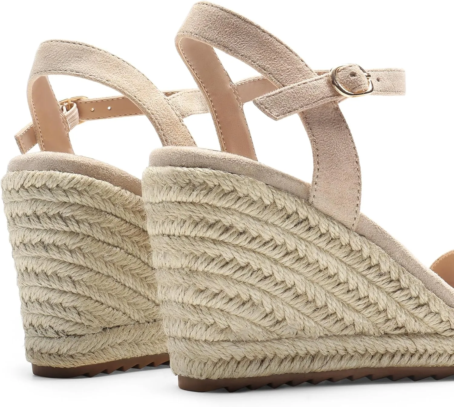 DREAM PAIRS Espadrilles Wedge Sandals for Women, Women's Open Toe Summer Dressy Sandals with Adjustable Ankle Strap and Soft Footbed
