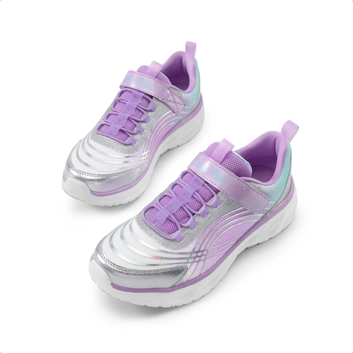 DREAM PAIRS Girls Shoes Sneakers Kids Tennis Shoes Sparkle ColorBurst Lightweight Running Casual Walking Shoes
