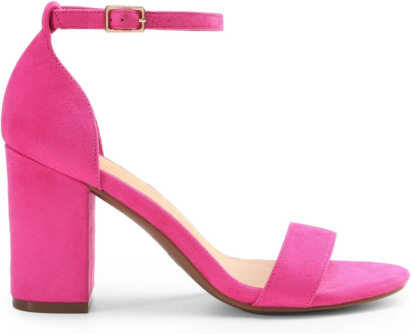 DREAM PAIRS Heels for Women Chunky Block Heel Open Toe Ankle Strap 3.5 Inch Heeled Sandals for Party Date Wedding