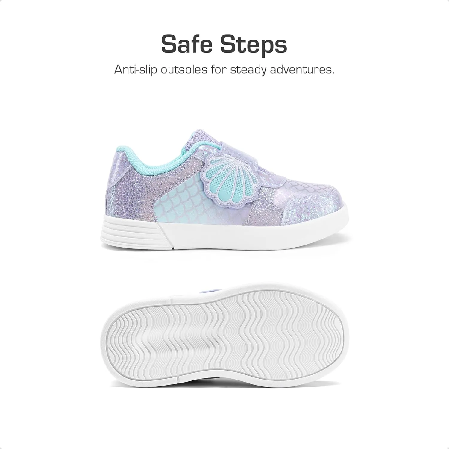 DREAM PAIRS Toddler Girls Sneakers Sparkly Shiny Lightweight Comfortable Hook and Loop Casual Walking Little Kids Shoes