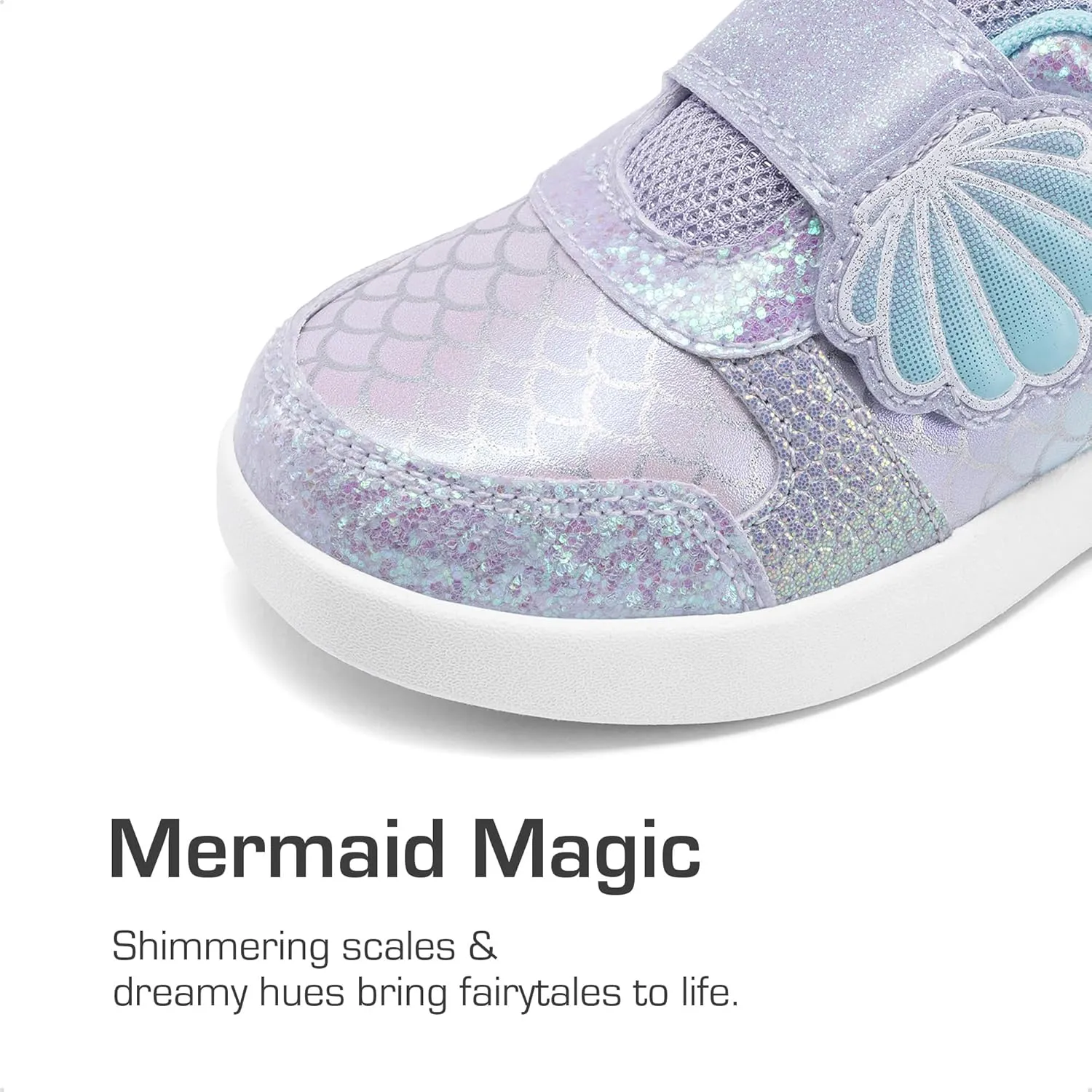 DREAM PAIRS Toddler Girls Sneakers Sparkly Shiny Lightweight Comfortable Hook and Loop Casual Walking Little Kids Shoes