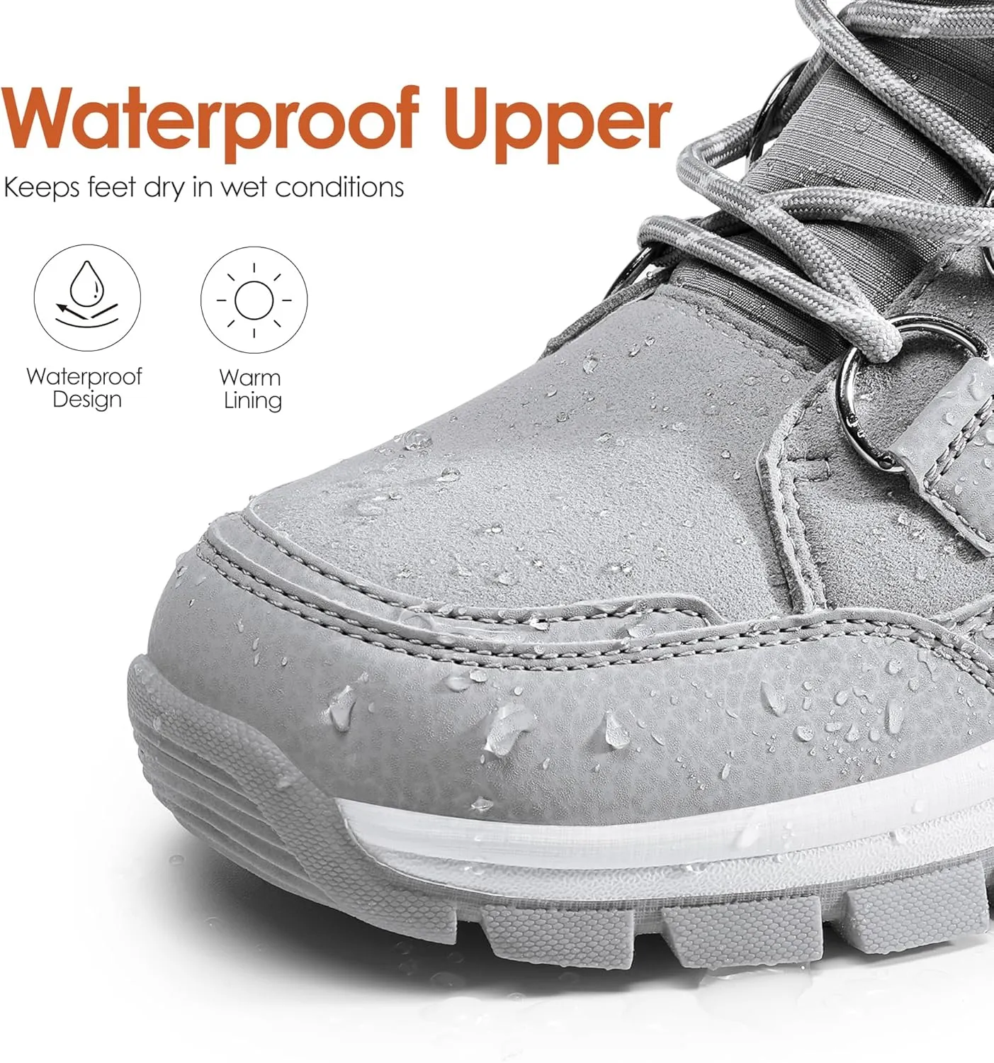 DREAM PAIRS Waterproof Snow Boots for Women, Faux Fur Cozy Warm Insulated Winter Boots Lace Up Mid-Calf Outdoor Shoes for Walking Hiking