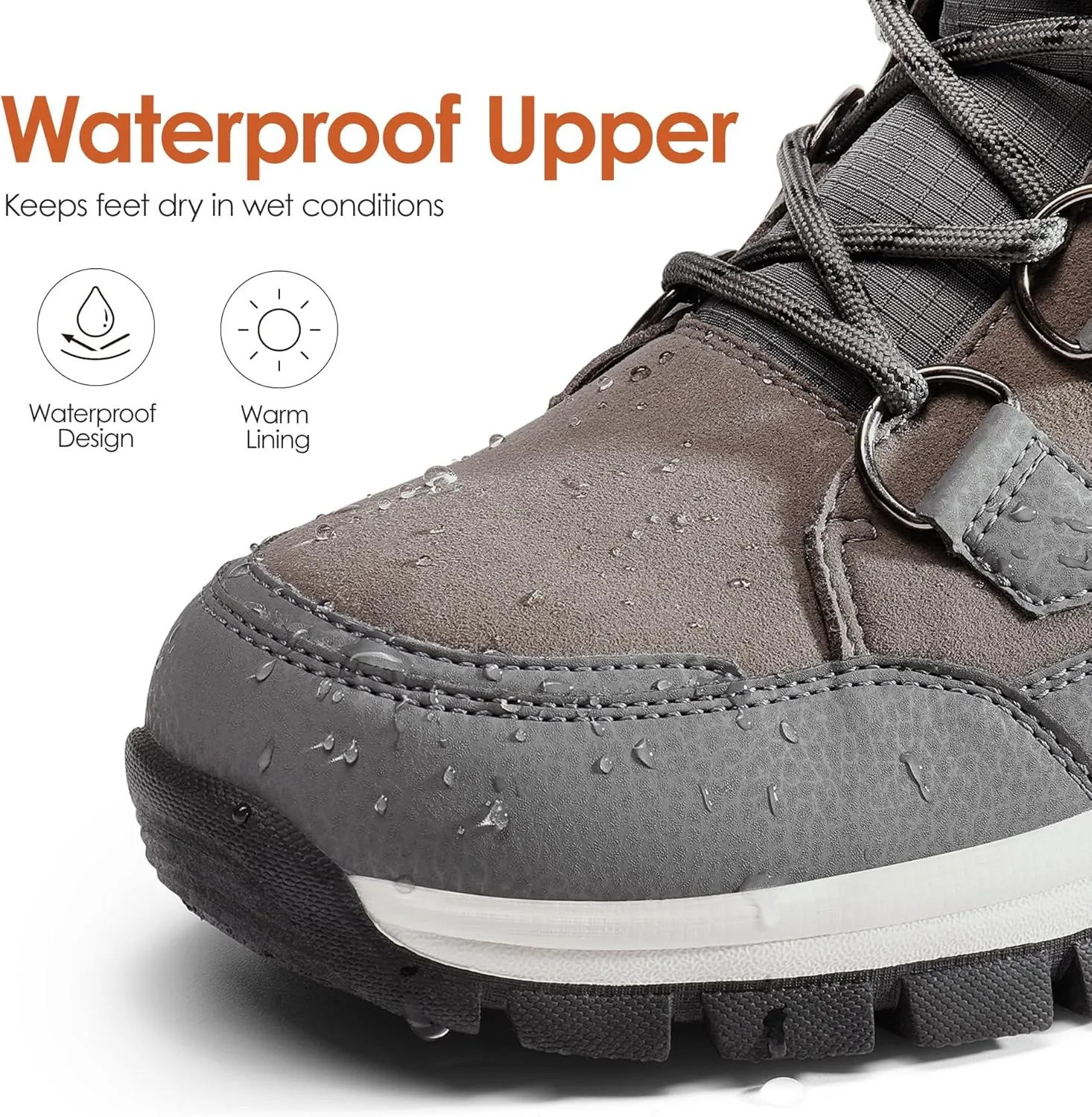DREAM PAIRS Waterproof Snow Boots for Women, Faux Fur Cozy Warm Insulated Winter Boots Lace Up Mid-Calf Outdoor Shoes for Walking Hiking