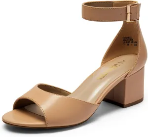 DREAM PAIRS Womens Chunkle Low Heel Pump Ankle Strap Dress Sandal