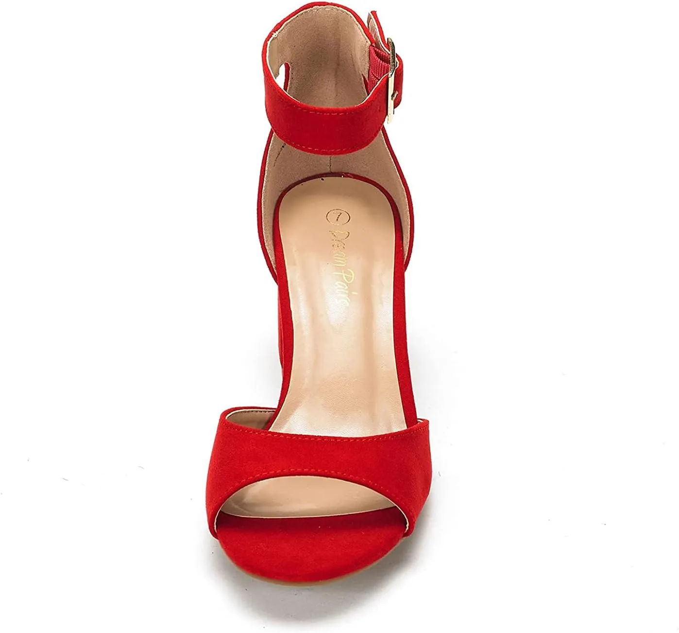 DREAM PAIRS Womens Chunkle Low Heel Pump Ankle Strap Dress Sandal