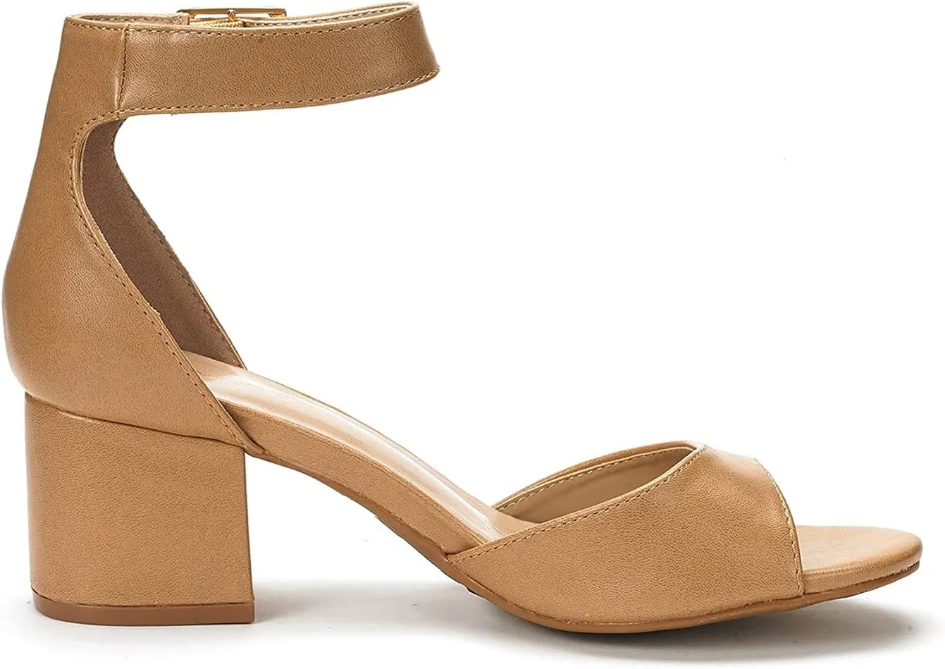 DREAM PAIRS Womens Chunkle Low Heel Pump Ankle Strap Dress Sandal