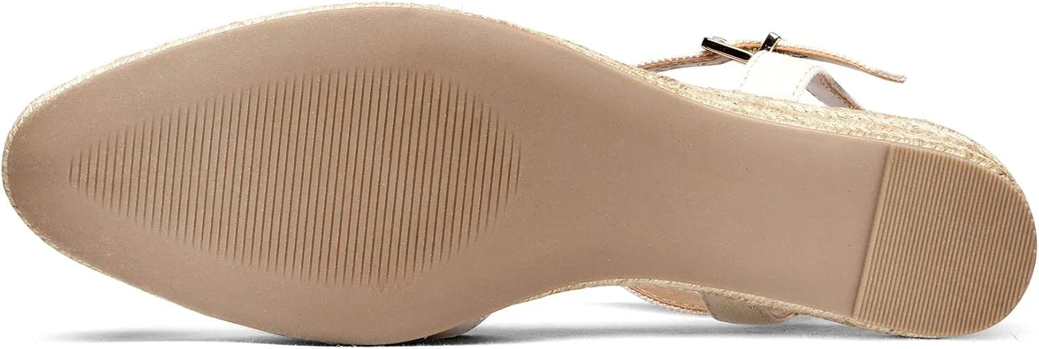 DREAM PAIRS Women's Closed Toe Elastic Ankle Strap Espadrilles Wedge Sandals