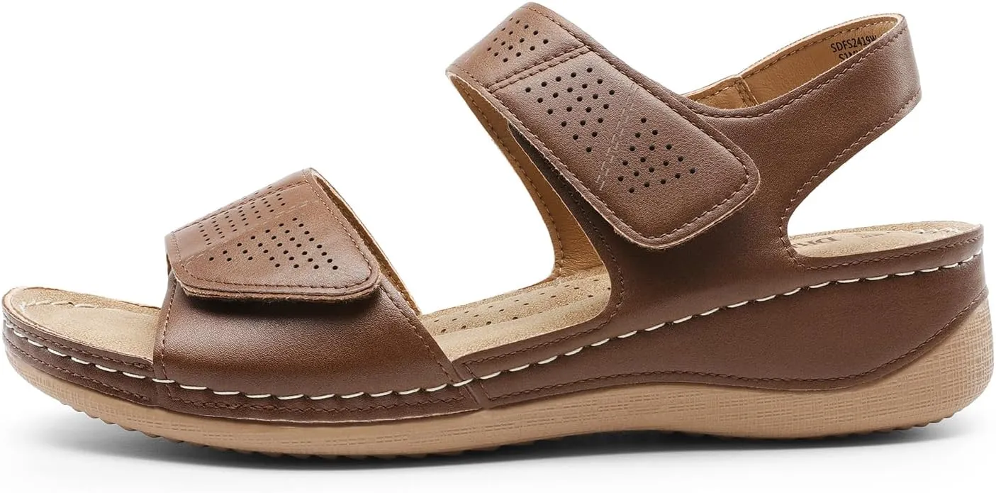 DREAM PAIRS Women's Comfortable Dressy Flats Sandals Open Toe One Band Casual Walking Sandals for Summer