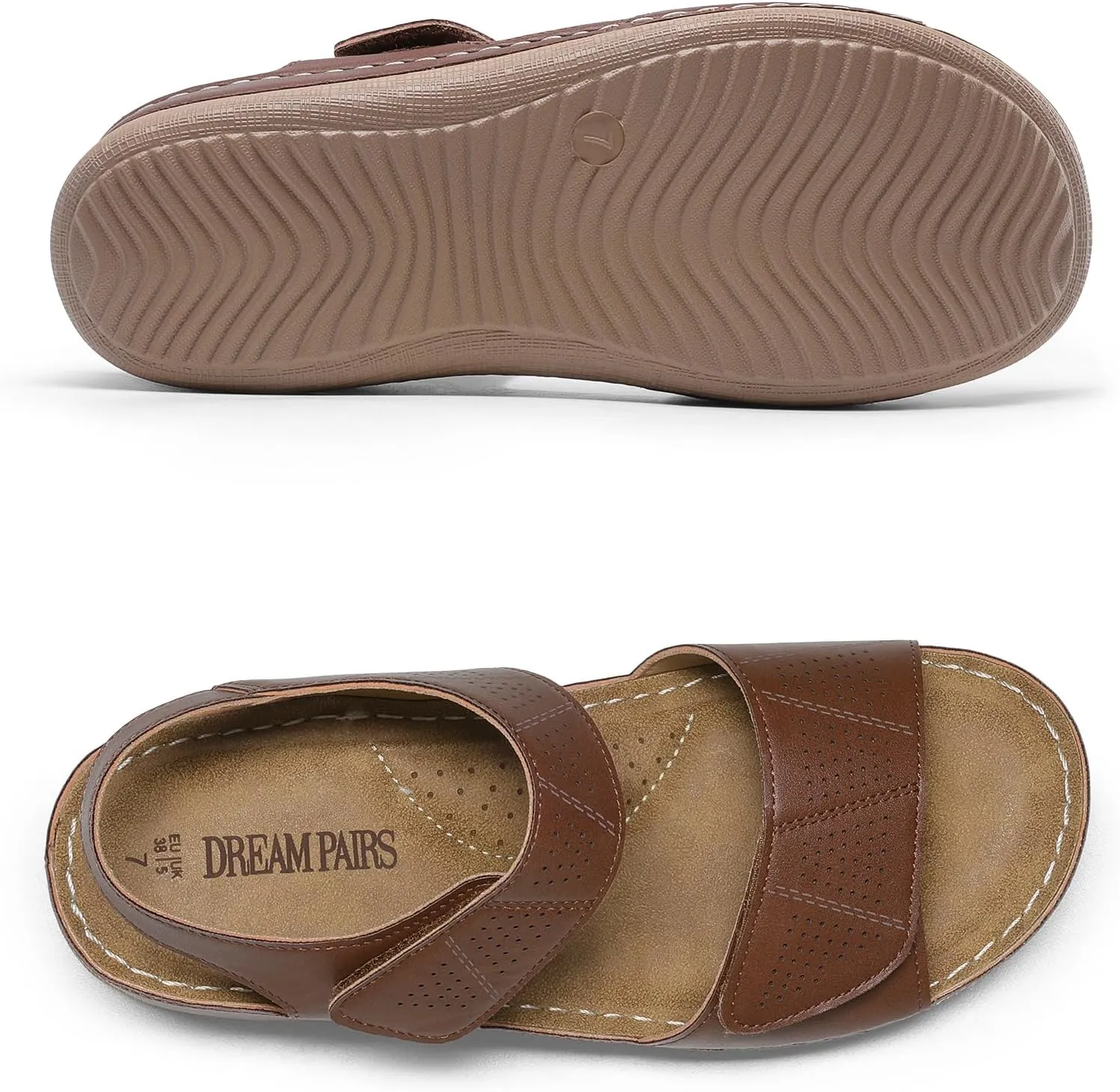 DREAM PAIRS Women's Comfortable Dressy Flats Sandals Open Toe One Band Casual Walking Sandals for Summer