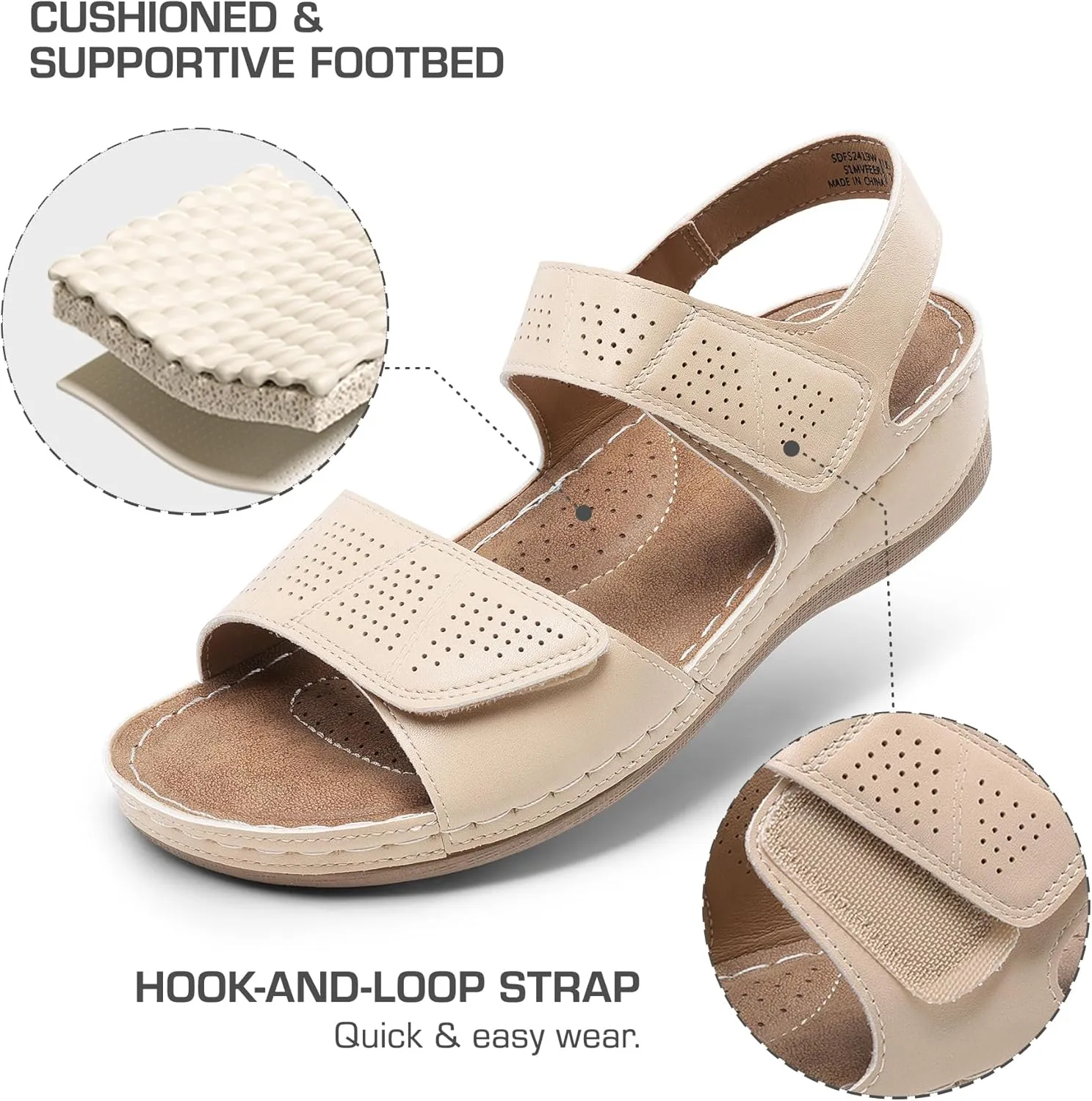 DREAM PAIRS Women's Comfortable Dressy Flats Sandals Open Toe One Band Casual Walking Sandals for Summer