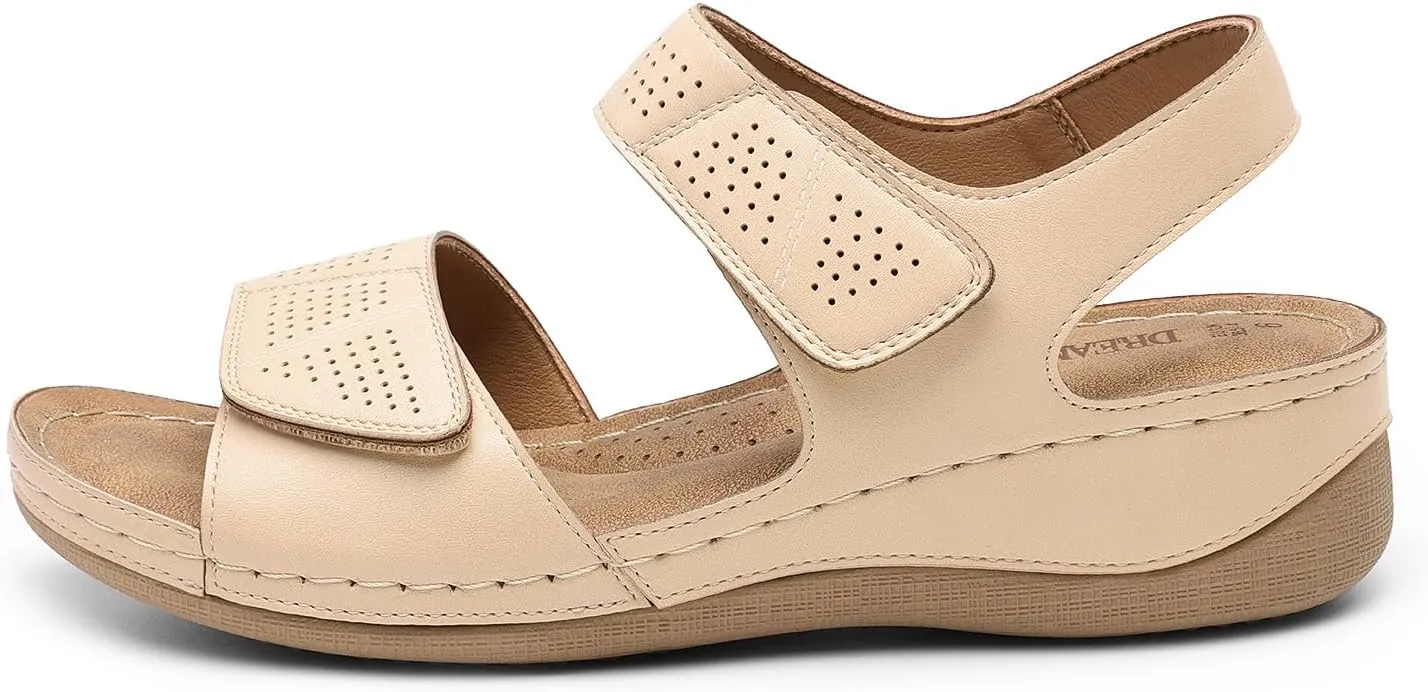 DREAM PAIRS Women's Comfortable Dressy Flats Sandals Open Toe One Band Casual Walking Sandals for Summer