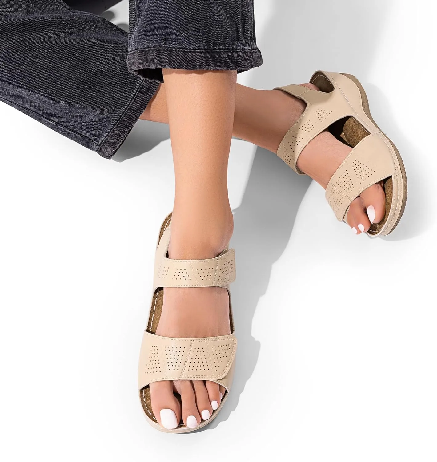 DREAM PAIRS Women's Comfortable Dressy Flats Sandals Open Toe One Band Casual Walking Sandals for Summer