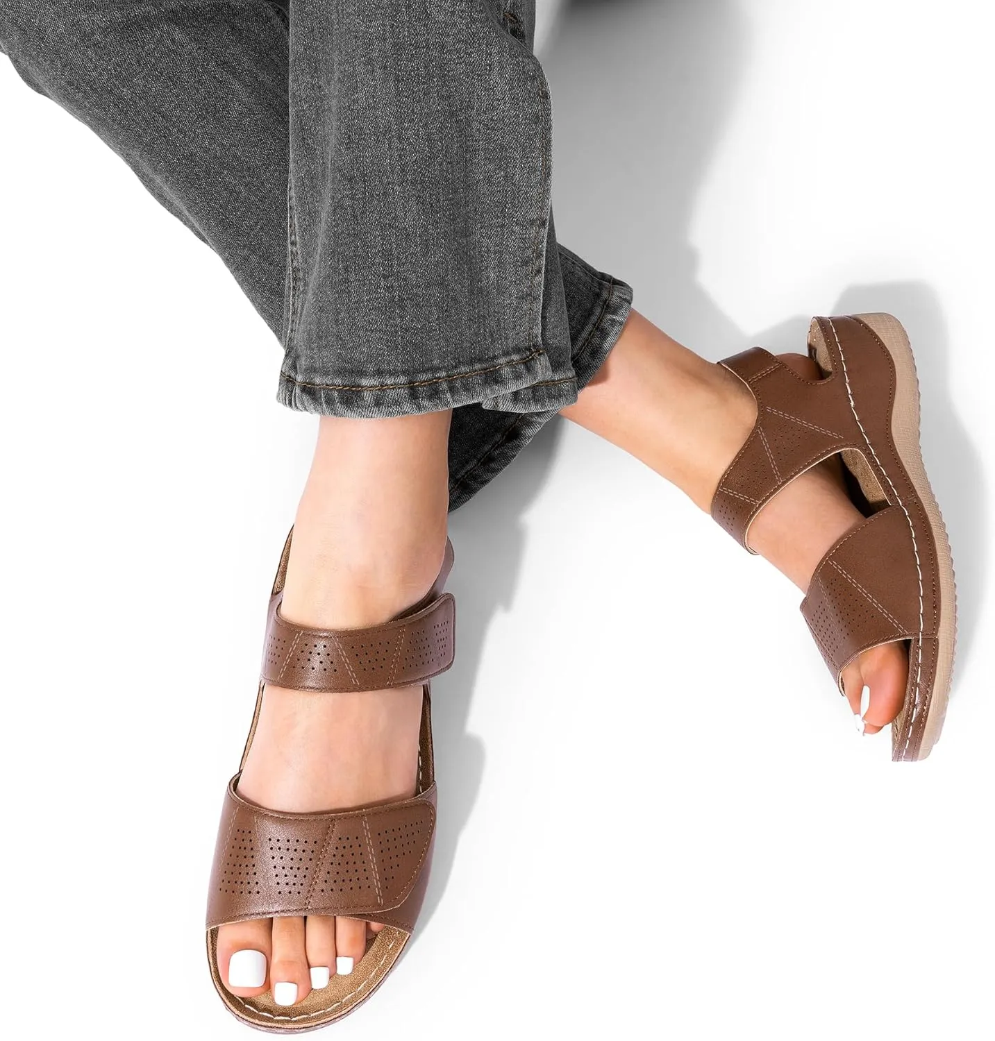 DREAM PAIRS Women's Comfortable Dressy Flats Sandals Open Toe One Band Casual Walking Sandals for Summer