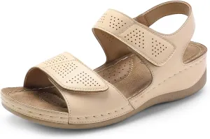 DREAM PAIRS Women's Comfortable Dressy Flats Sandals Open Toe One Band Casual Walking Sandals for Summer