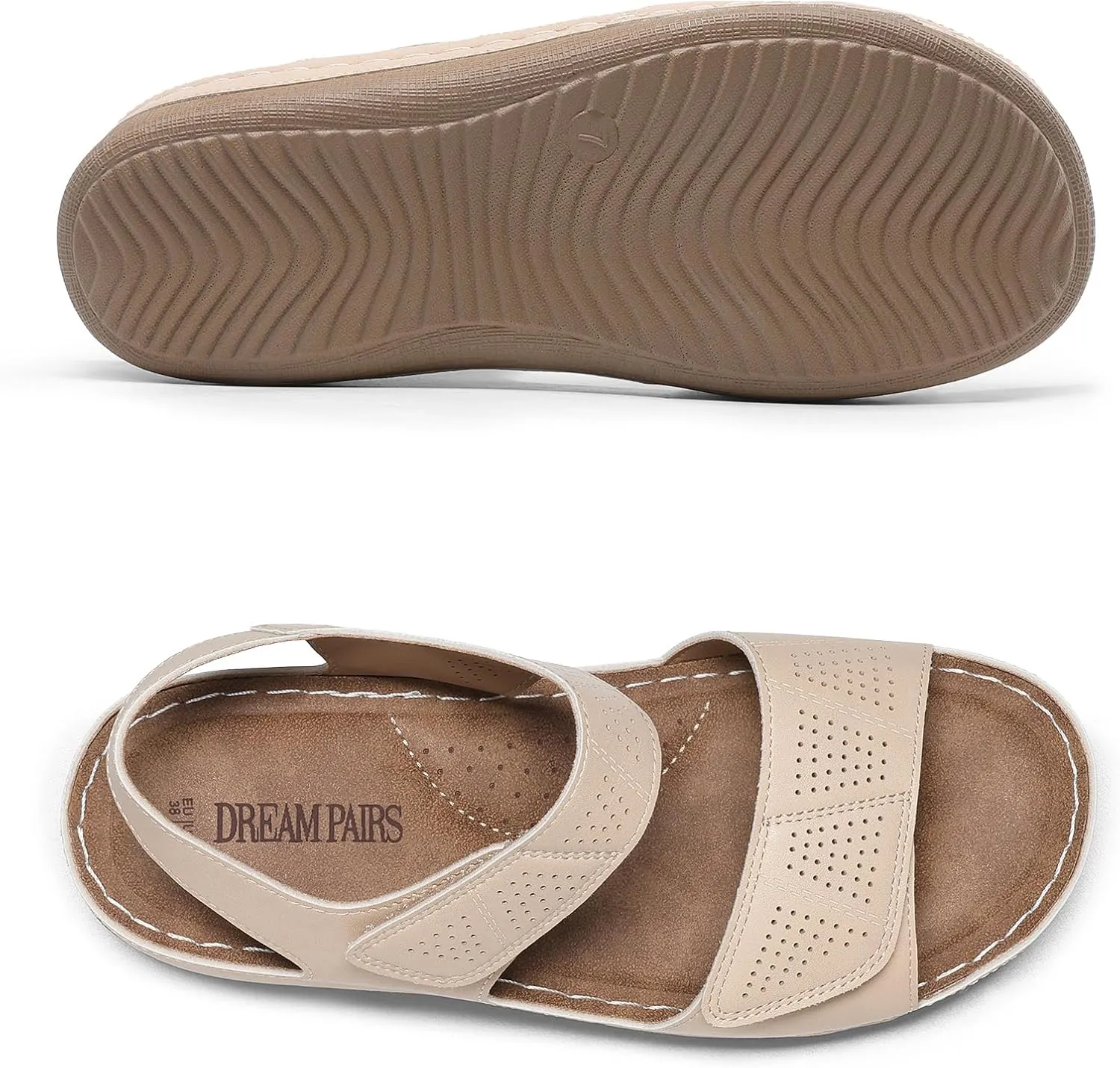 DREAM PAIRS Women's Comfortable Dressy Flats Sandals Open Toe One Band Casual Walking Sandals for Summer