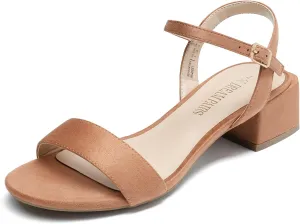 DREAM PAIRS Women's Low Heels for Women Classic Open Toe Ankle Strap Block Chunky Heel Sandals Holiday Party Wedding Dress Pumps Shoes