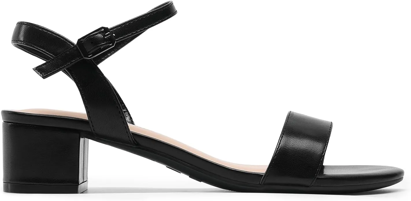 DREAM PAIRS Women's Low Heels for Women Classic Open Toe Ankle Strap Block Chunky Heel Sandals Holiday Party Wedding Dress Pumps Shoes