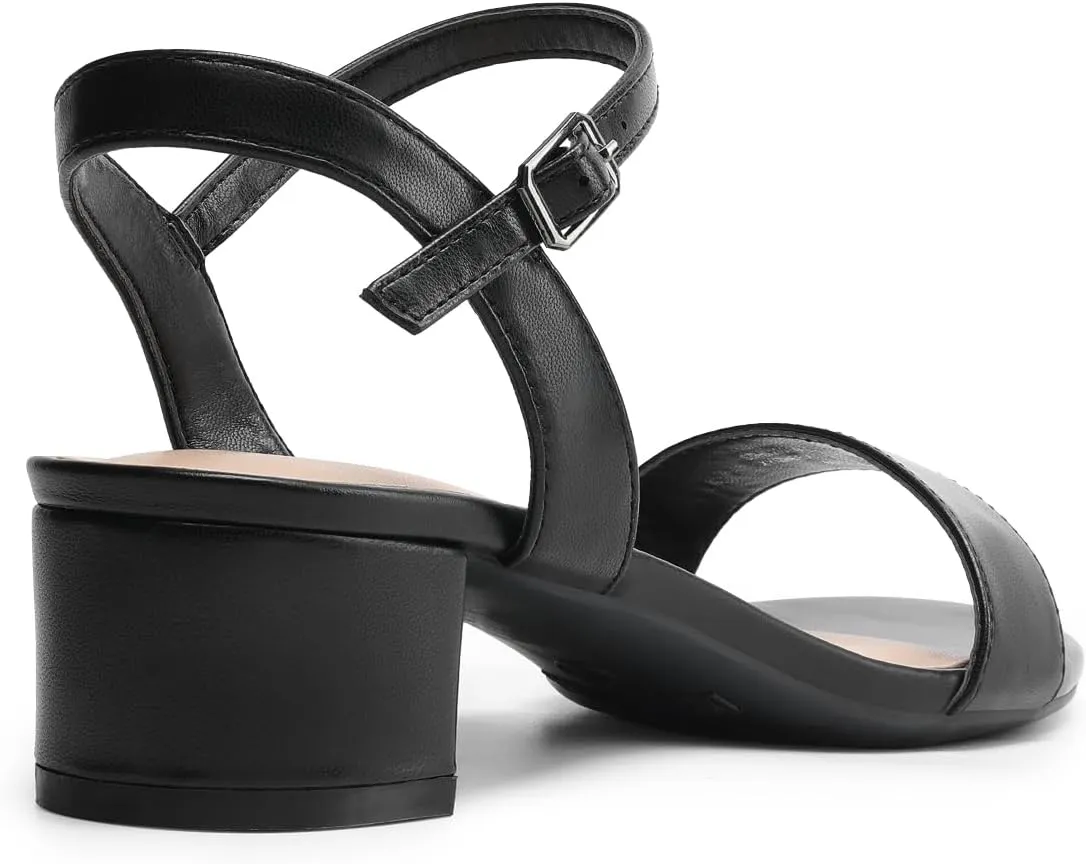 DREAM PAIRS Women's Low Heels for Women Classic Open Toe Ankle Strap Block Chunky Heel Sandals Holiday Party Wedding Dress Pumps Shoes