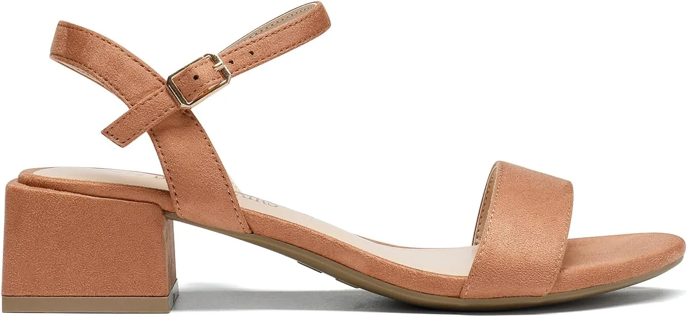 DREAM PAIRS Women's Low Heels for Women Classic Open Toe Ankle Strap Block Chunky Heel Sandals Holiday Party Wedding Dress Pumps Shoes