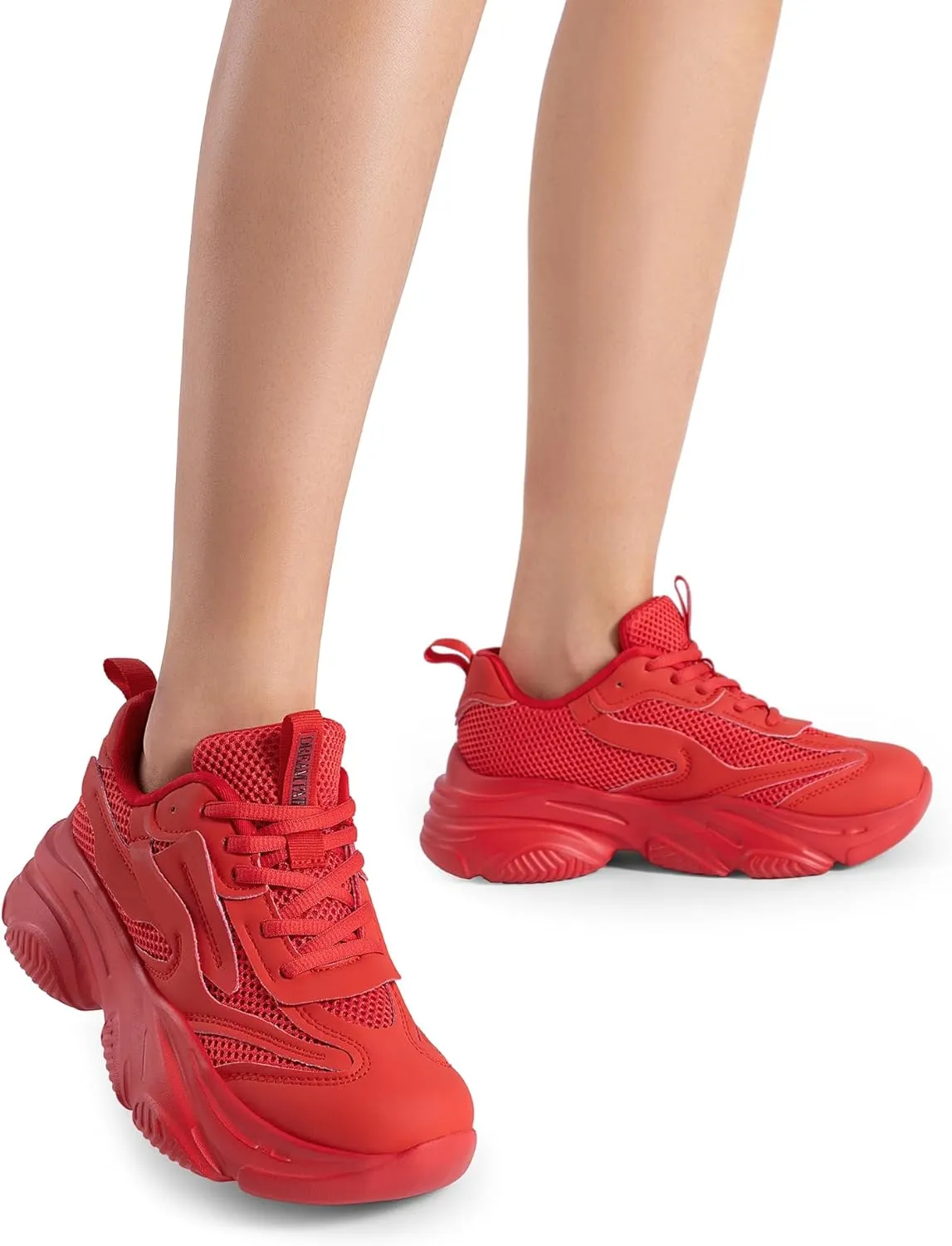 DREAM PAIRS Women's Platform Chunky Fashion Sneakers Jaxon Walking Lace-Up Comfortable Dad Sneakers Workout Sport Work Casual Tennis Shoes
