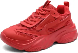 DREAM PAIRS Women's Platform Chunky Fashion Sneakers Jaxon Walking Lace-Up Comfortable Dad Sneakers Workout Sport Work Casual Tennis Shoes