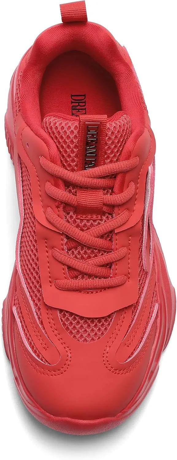 DREAM PAIRS Women's Platform Chunky Fashion Sneakers Jaxon Walking Lace-Up Comfortable Dad Sneakers Workout Sport Work Casual Tennis Shoes