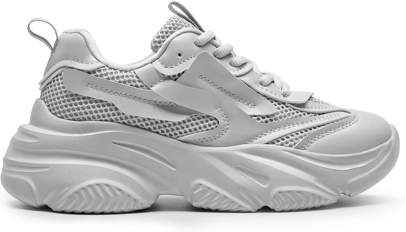 DREAM PAIRS Women's Platform Chunky Fashion Sneakers Jaxon Walking Lace-Up Comfortable Dad Sneakers Workout Sport Work Casual Tennis Shoes