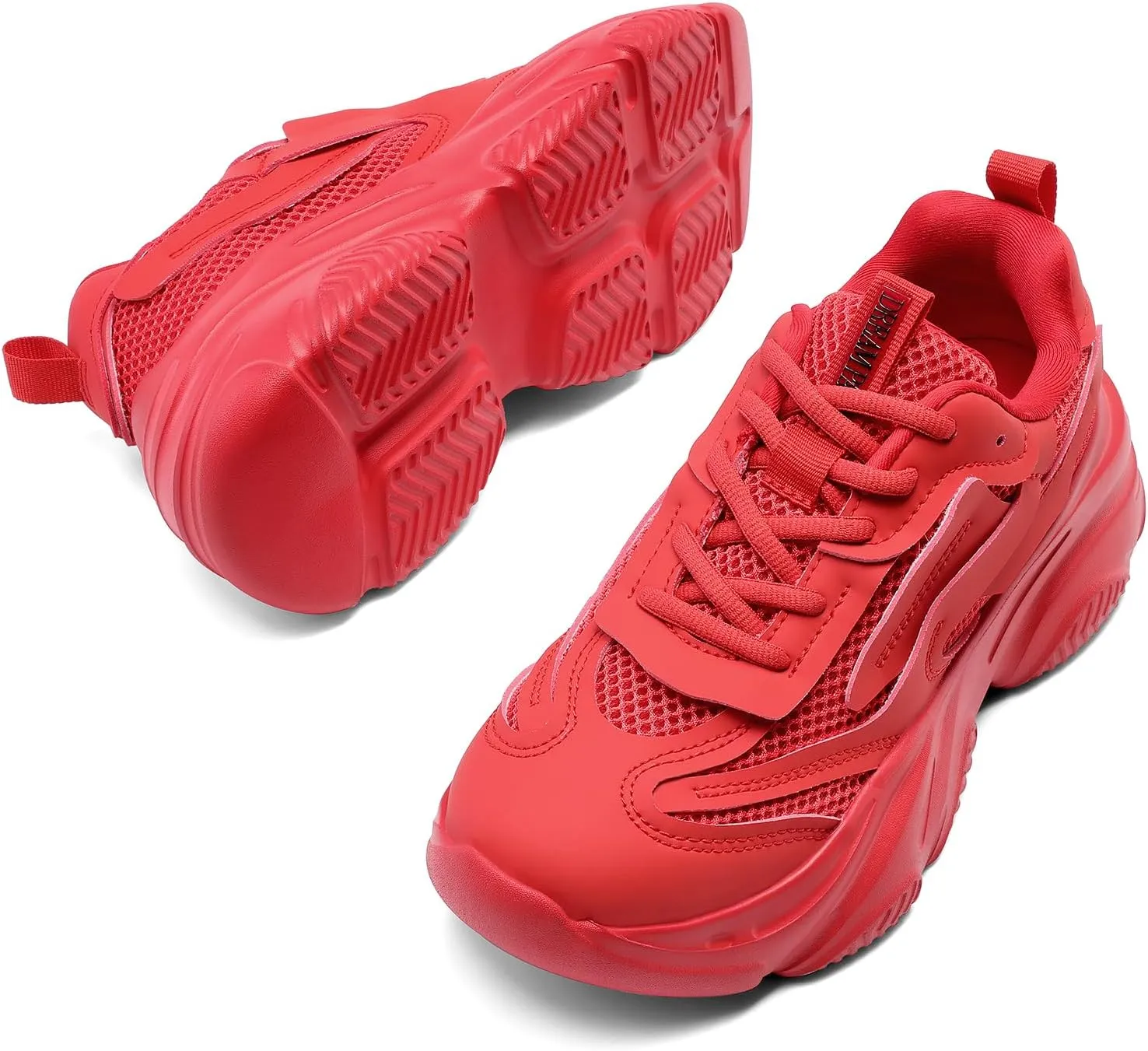 DREAM PAIRS Women's Platform Chunky Fashion Sneakers Jaxon Walking Lace-Up Comfortable Dad Sneakers Workout Sport Work Casual Tennis Shoes