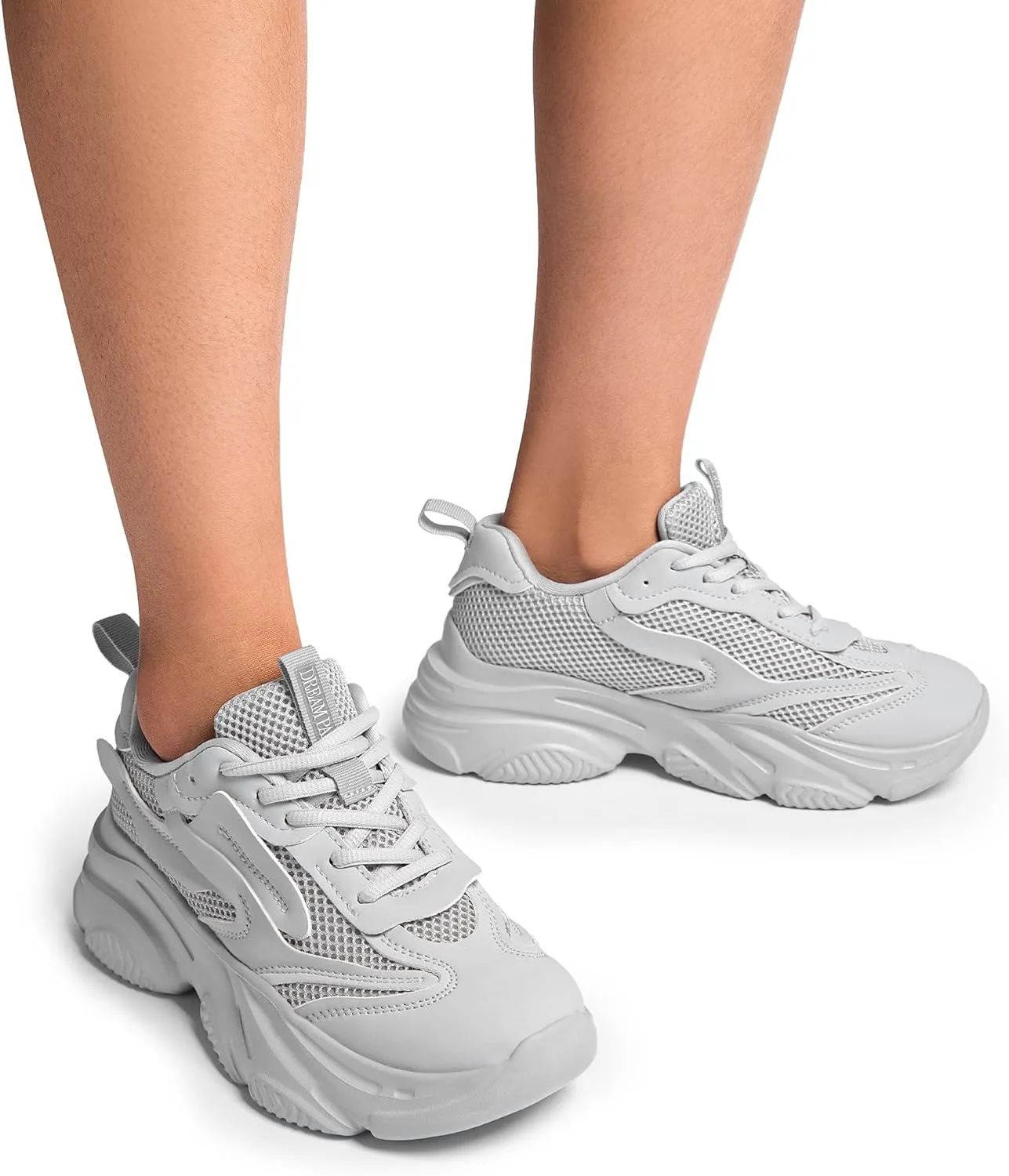DREAM PAIRS Women's Platform Chunky Fashion Sneakers Jaxon Walking Lace-Up Comfortable Dad Sneakers Workout Sport Work Casual Tennis Shoes