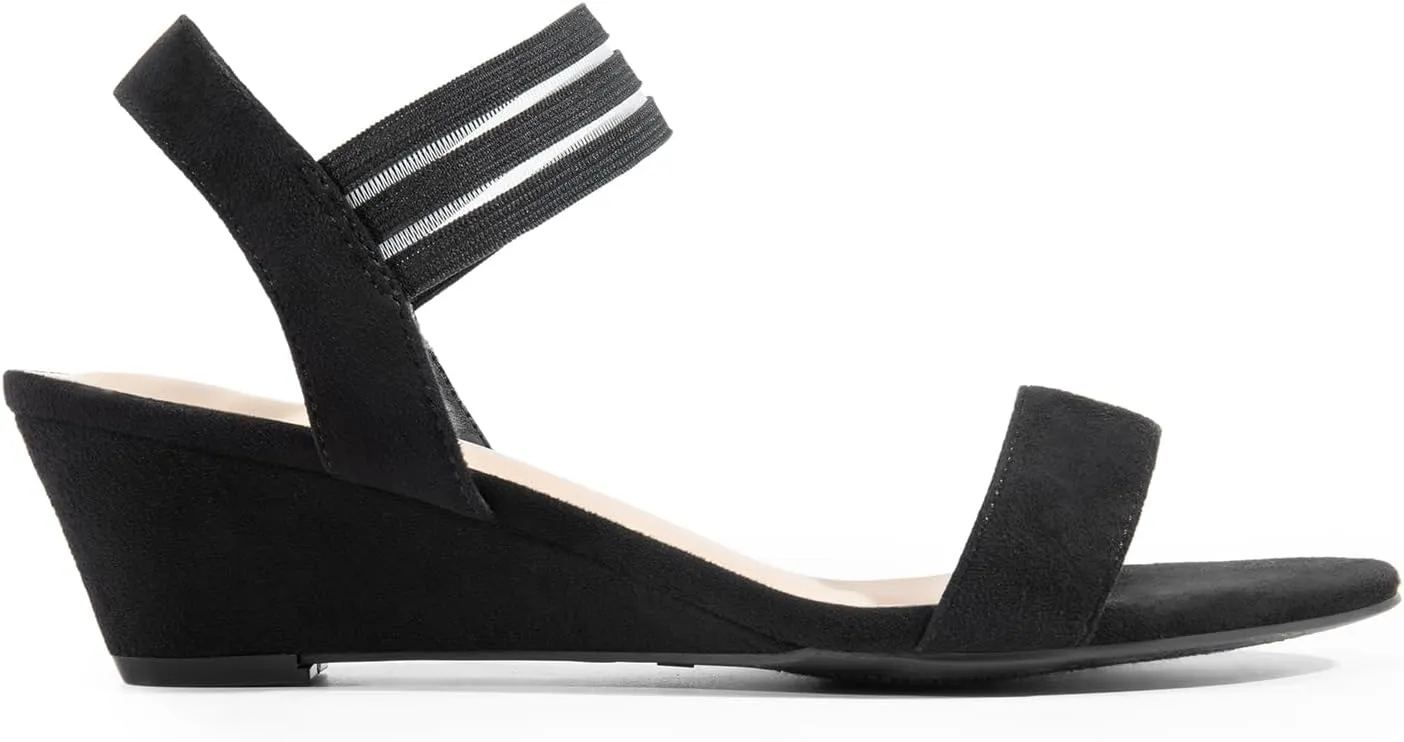 DREAM PAIRS Womens Wedge Sandals Low Heel, Slip On Ankle Strap Business Casual Dress Shoes for Women
