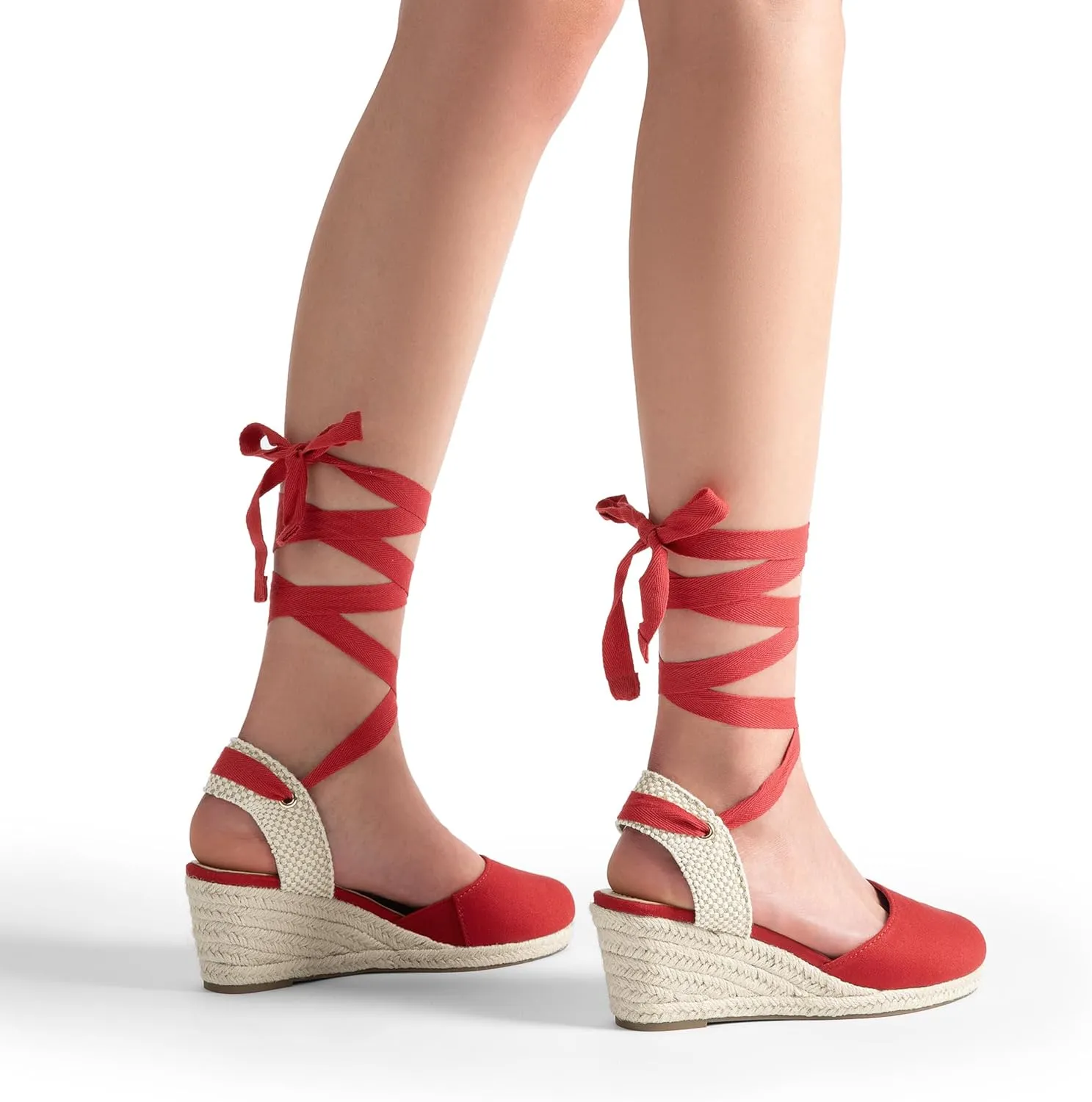 DREAM PAIRS Women's Wedge Sandals Platform Close Toe Espadrilles Strappy Lace Up Sandals Cute Fashion Comfortable Dressy Beach Vocation Summer Shoes