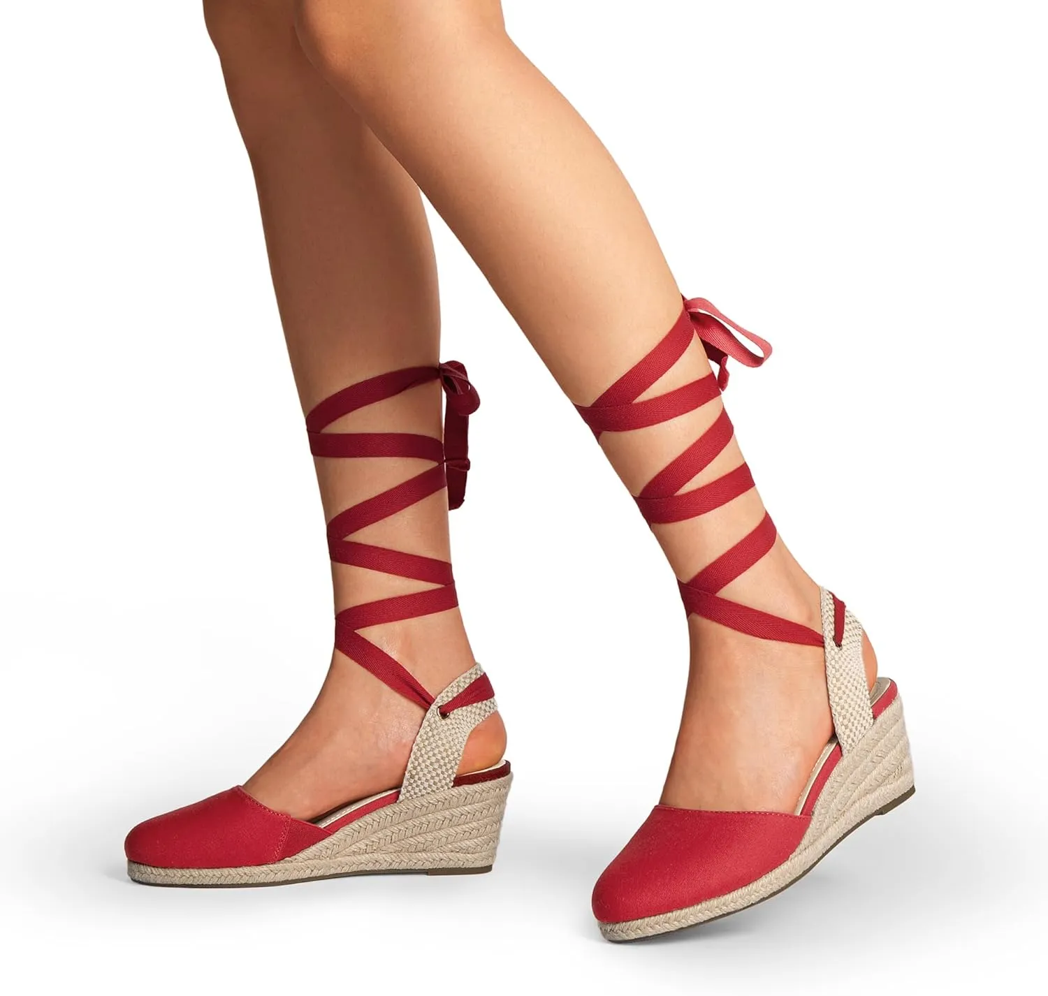 DREAM PAIRS Women's Wedge Sandals Platform Close Toe Espadrilles Strappy Lace Up Sandals Cute Fashion Comfortable Dressy Beach Vocation Summer Shoes