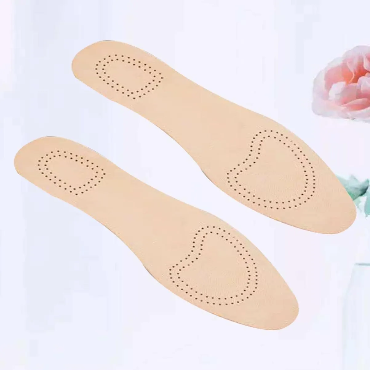 Elastic Sheepskin Insoles Breathable Absorb Sweat Inserts for Men Women High Elasticity for Sports Casual Shoes