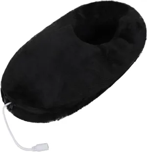 Electric Heated Thick Padded Plush Slippers, Men Women Winter USB Rechargeable Heating Pad Bootie Foot Heater Pull on Shoes Anti-Slip Thermal Indoor Slippers Boots Foot Warmer