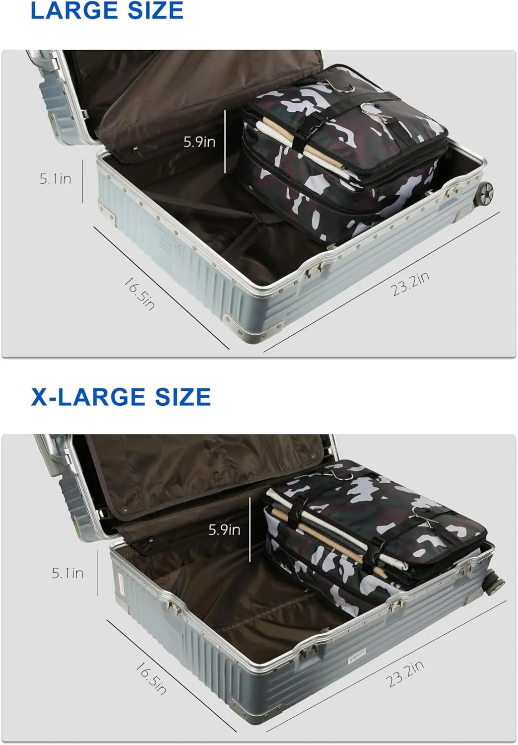 ELEZAY Hanging Packing Cubes Portable Travel Closet Collapsible Compression Clothes Organizer with Built in Shelves for Carry-on Luggage Suitcase Wardrobe X-Large_17.1 * 11.8 * 24.4 IN, Camouflage