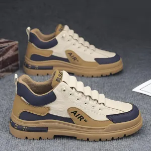 Ellniges]【Chunky Sole Shoes Men SL Workwear-inspired Casual Boots | Synthetic Leather Upper, Thermal Lined Footwear for Outdoor Adventures & Urban Style