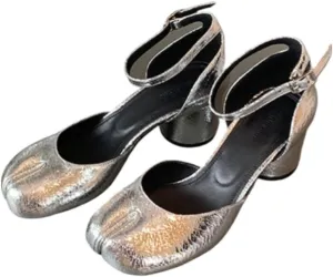 Emo Tabi Shoes Split Toe Mary Janes Women Girls Cute Ankle Strap High Heels Dress Shoes Kawaii Retro Vintage Fashion Trendy Office Elegant Business Travel Back to School Gift Daughter Granddaughter