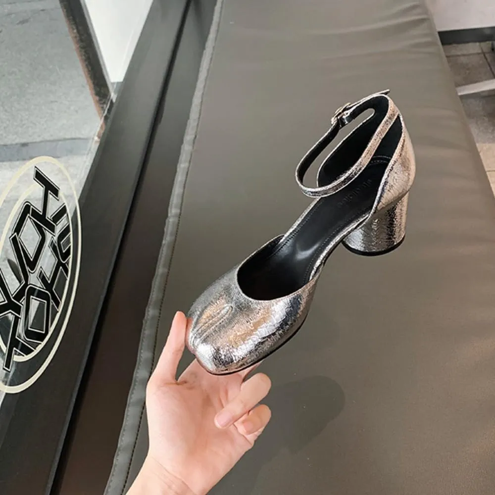 Emo Tabi Shoes Split Toe Mary Janes Women Girls Cute Ankle Strap High Heels Dress Shoes Kawaii Retro Vintage Fashion Trendy Office Elegant Business Travel Back to School Gift Daughter Granddaughter