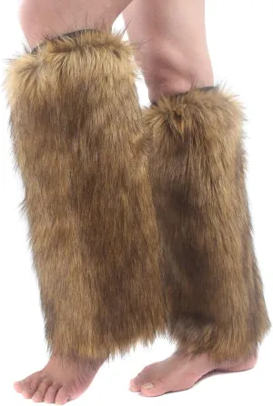 Faux Fur Leg Warmer,Warm Fuzzy Leg Warmer Boot Cuff Cover for Party Costumes