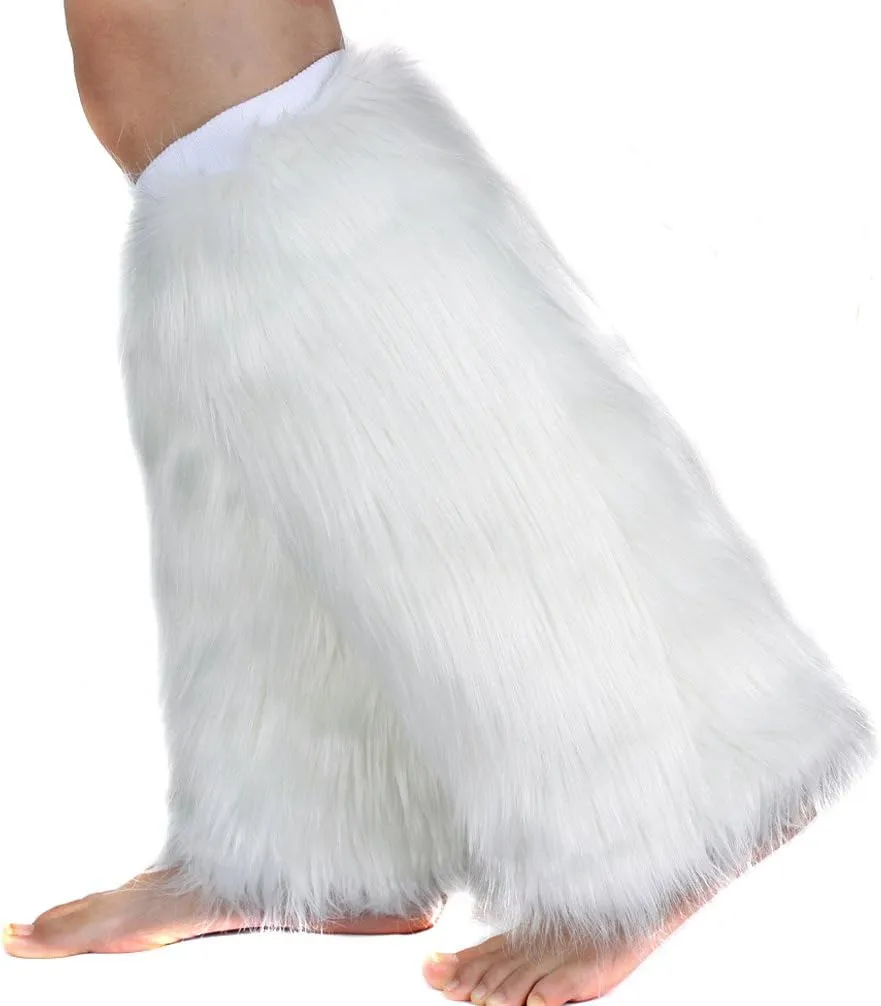 Faux Fur Leg Warmer,Warm Soft Cozy Fuzzy Leg Warmer Boot Cuff Cover for Women Party Costumes